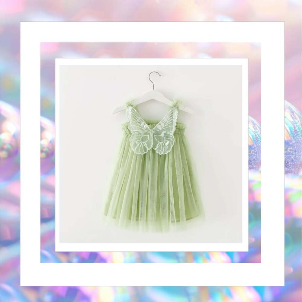 Girl Fairy/Butterfly Green Dress Size 5/6 New